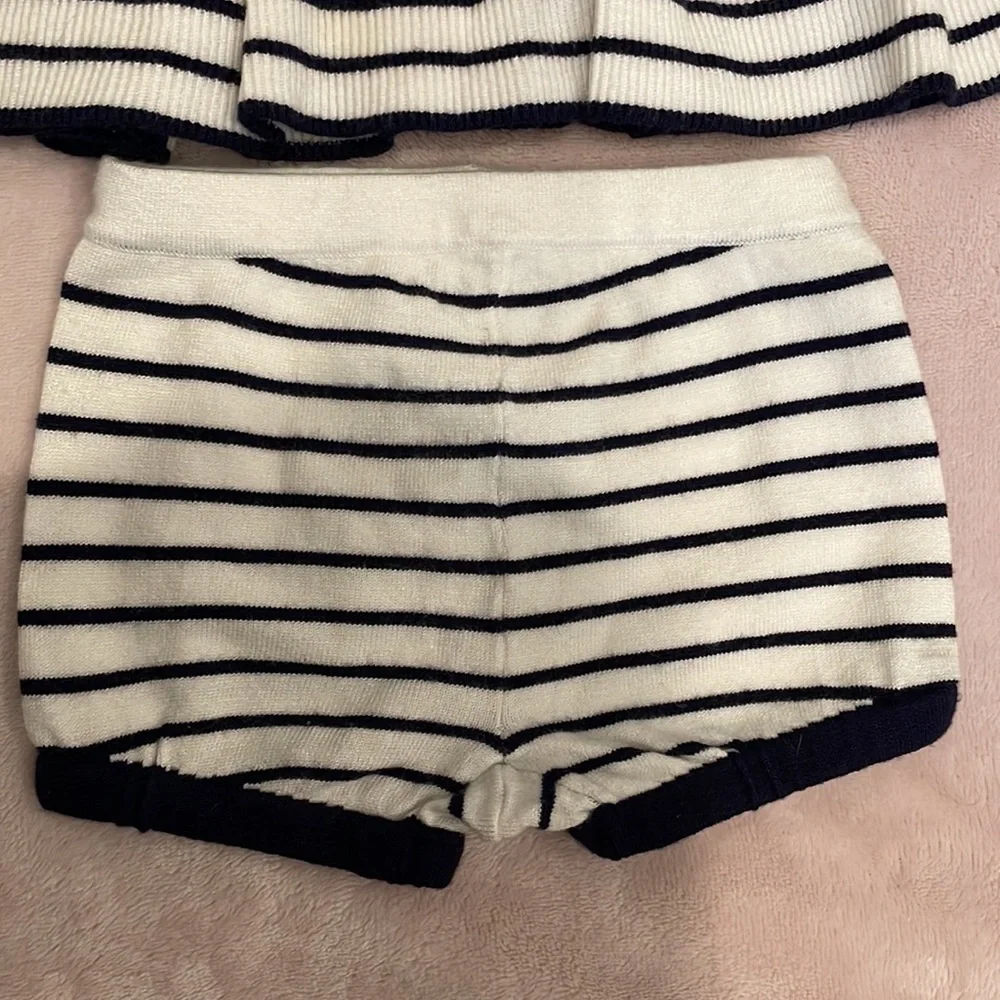 Janie and Jack blue and white stipe set - Picture 3 of 4